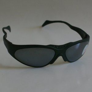 NWT VtgSports 90's wrap around w/rubber temple tips smoke mirror lens sunglasses